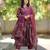 Maroon rayon printed kurta set