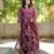 Maroon rayon printed kurta set