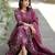 Maroon rayon printed kurta set