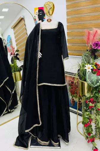 Black mirror work readymade suit