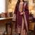 maroon silk blend zari woven dress material