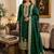 green silk blend zari woven dress material