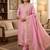 pink silk blend zari woven dress material