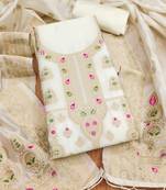 Off white banarasi printed salwaar kameez set