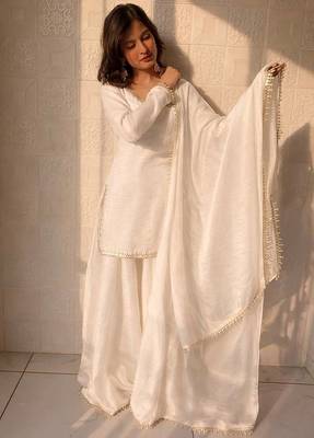 White emroidered readymade suit 1