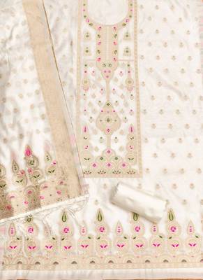 Off white banarasi printed salwaar kameez set 2