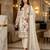 White silk blend embroidered salwaar kameez set