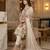 White silk blend embroidered salwaar kameez set