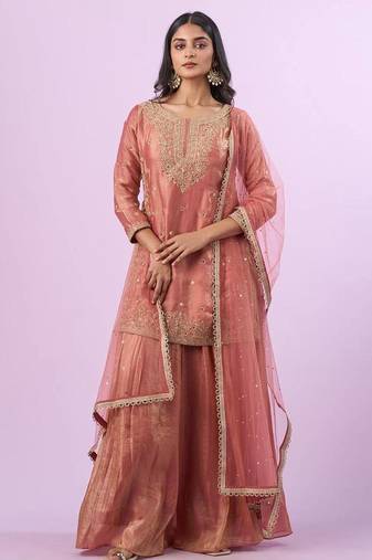New latest trending embroidery siqunce and daimond hand work  kurta set