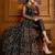 Black net embroidered anarkali suit