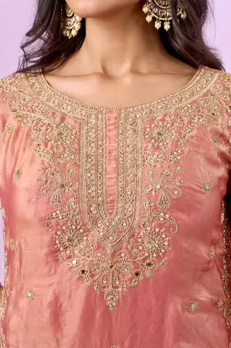 New latest trending embroidery siqunce and daimond hand work kurta set
