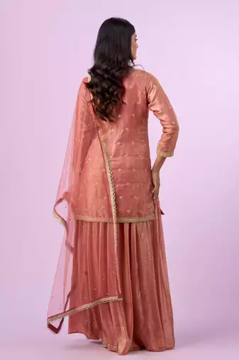 New latest trending embroidery siqunce and daimond hand work kurta set