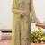 Lemon georgette embroidered salwaar kameez set