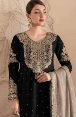 Black georgette embroidered palazzo set 2