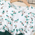 Green floral print cotton blend fit & flare girls dress