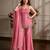 Pink silk blend zari sequin embroidered kurta & sharara set