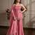 Pink silk blend zari sequin embroidered kurta & sharara set