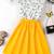 Yellow floral print cotton blend fit & flare girls dress
