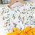 Yellow floral print cotton blend fit & flare girls dress