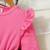 Pink floral print ribbed cotton blend fit & flare girls dress
