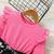 Pink floral print ribbed cotton blend fit & flare girls dress