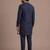 Blue roman silk designer multi embroidery work kurta set for men