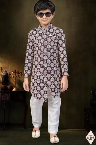 boys stylish indo western ethnic set thread work for festive