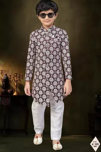 boys stylish indo western ethnic set thread work for festive
