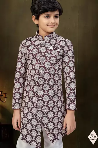 boys stylish indo western ethnic set thread work for festive