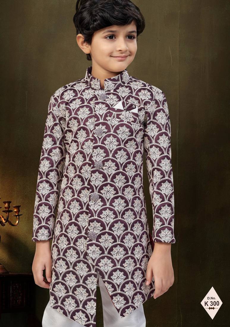 boys stylish indo western ethnic set thread work for festive