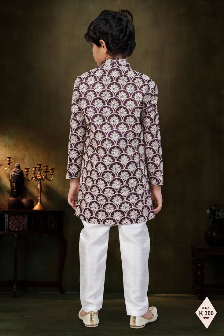 boys stylish indo western ethnic set thread work for festive