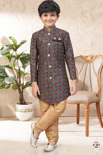 boys stylish indo western ethnic set thread work for festive