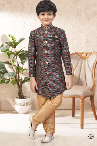boys stylish indo western ethnic set thread work for festive