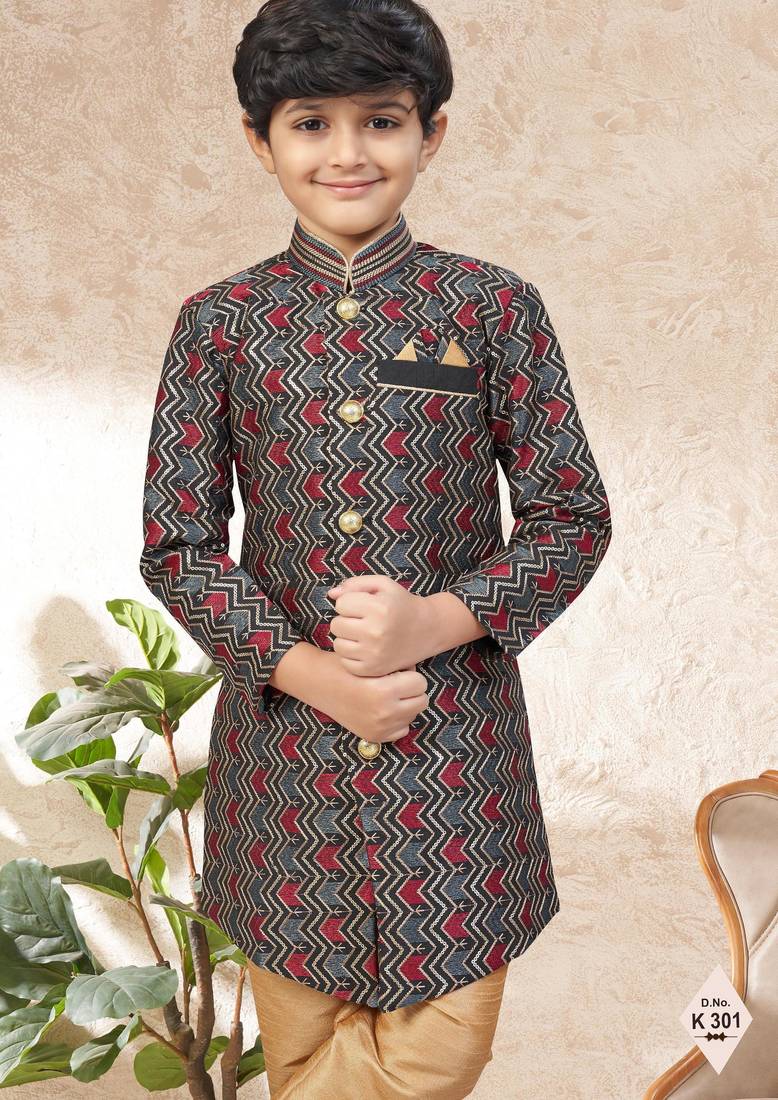 boys stylish indo western ethnic set thread work for festive