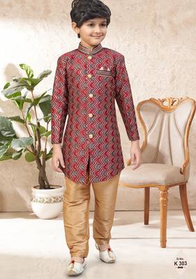 boys stylish indo western ethnic set thread work for festive 1