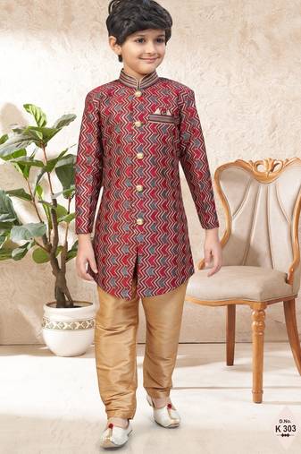 boys stylish indo western ethnic set thread work for festive