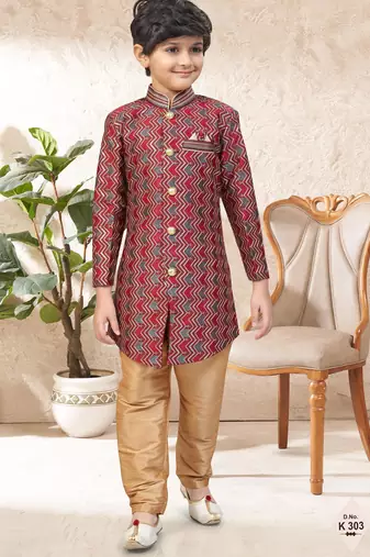 boys stylish indo western ethnic set thread work for festive