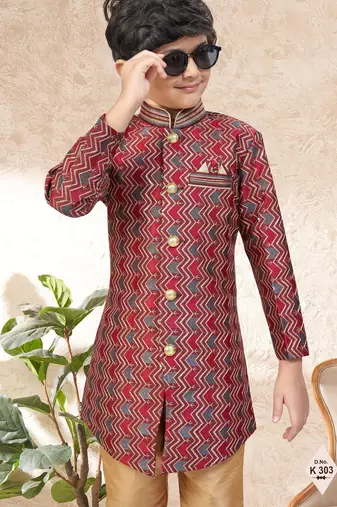 boys stylish indo western ethnic set thread work for festive