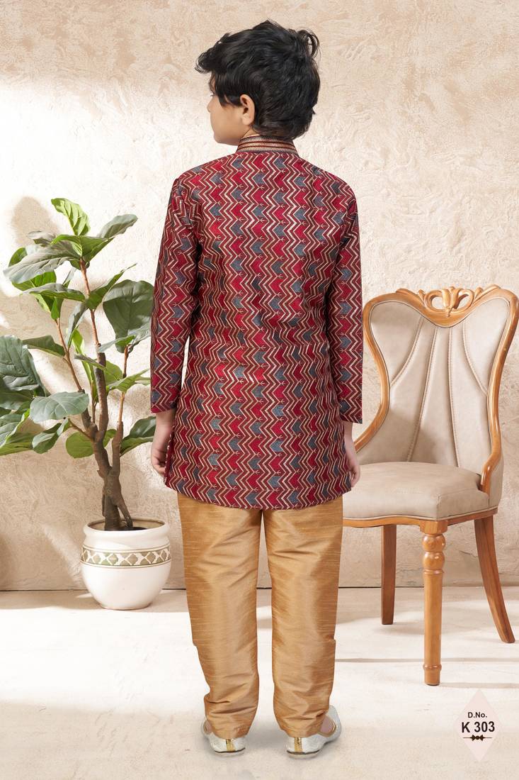 boys stylish indo western ethnic set thread work for festive