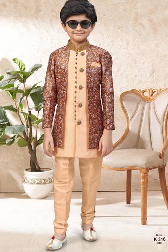 boys stylish indo western ethnic set thread work for festive