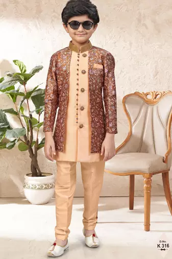 boys stylish indo western ethnic set thread work for festive