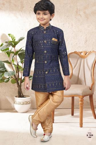 boys stylish indo western ethnic set thread work for festive