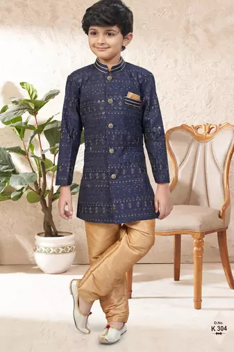 boys stylish indo western ethnic set thread work for festive