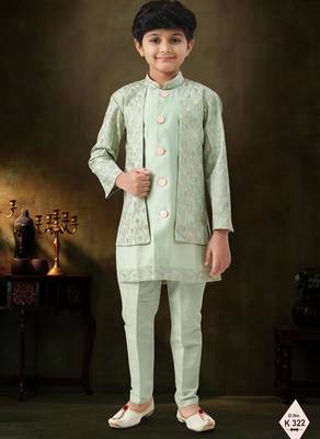 boys stylish indo western ethnic set thread work for festive 1