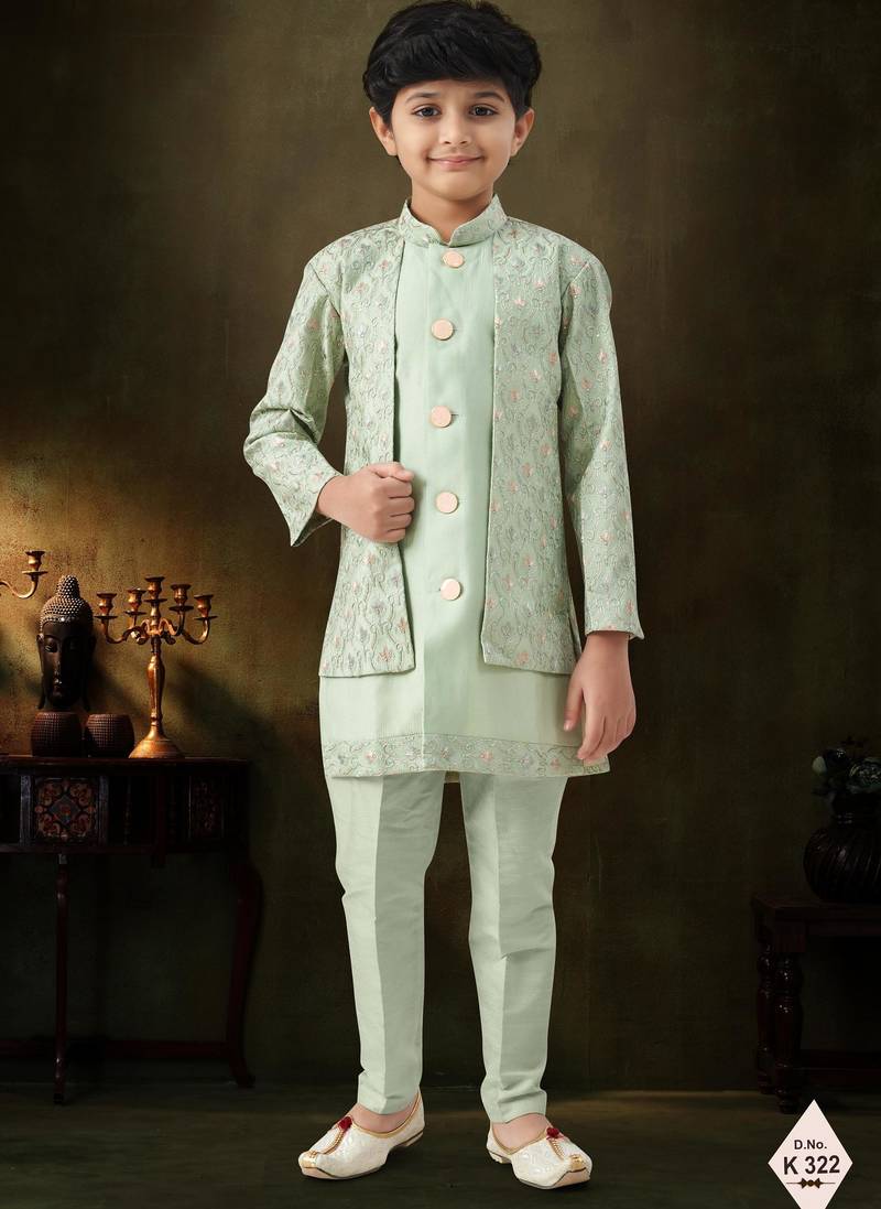 boys stylish indo western ethnic set thread work for festive