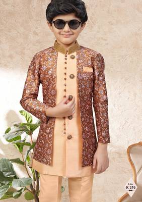 boys stylish indo western ethnic set thread work for festive 2