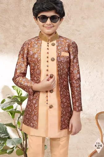 boys stylish indo western ethnic set thread work for festive