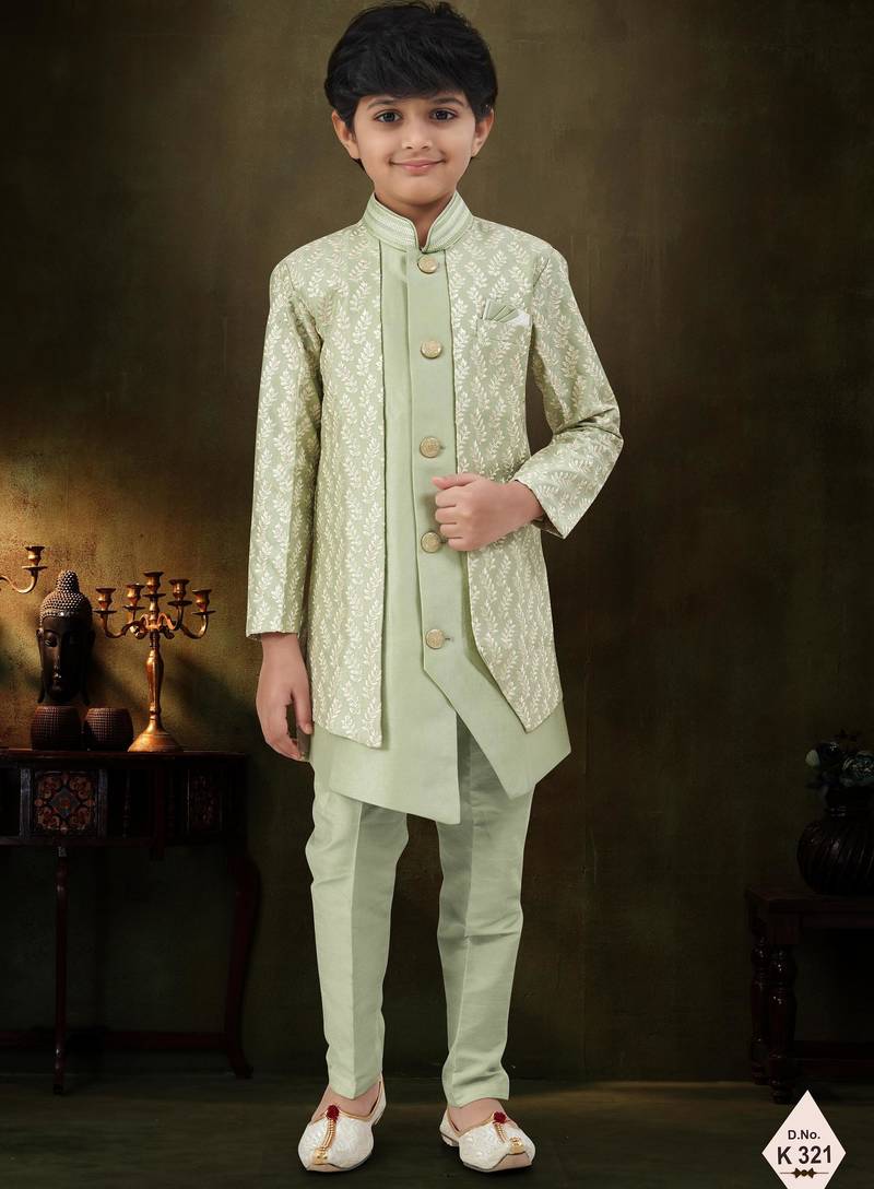 boys stylish indo western ethnic set thread work for festive