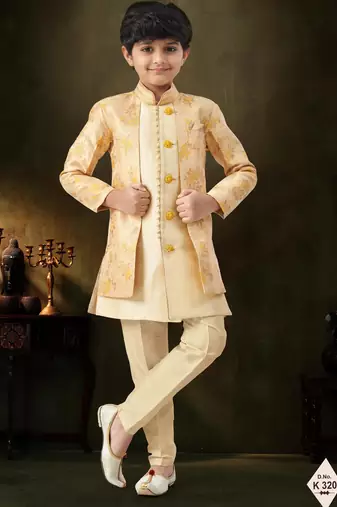 boys stylish indo western ethnic set thread work for festive
