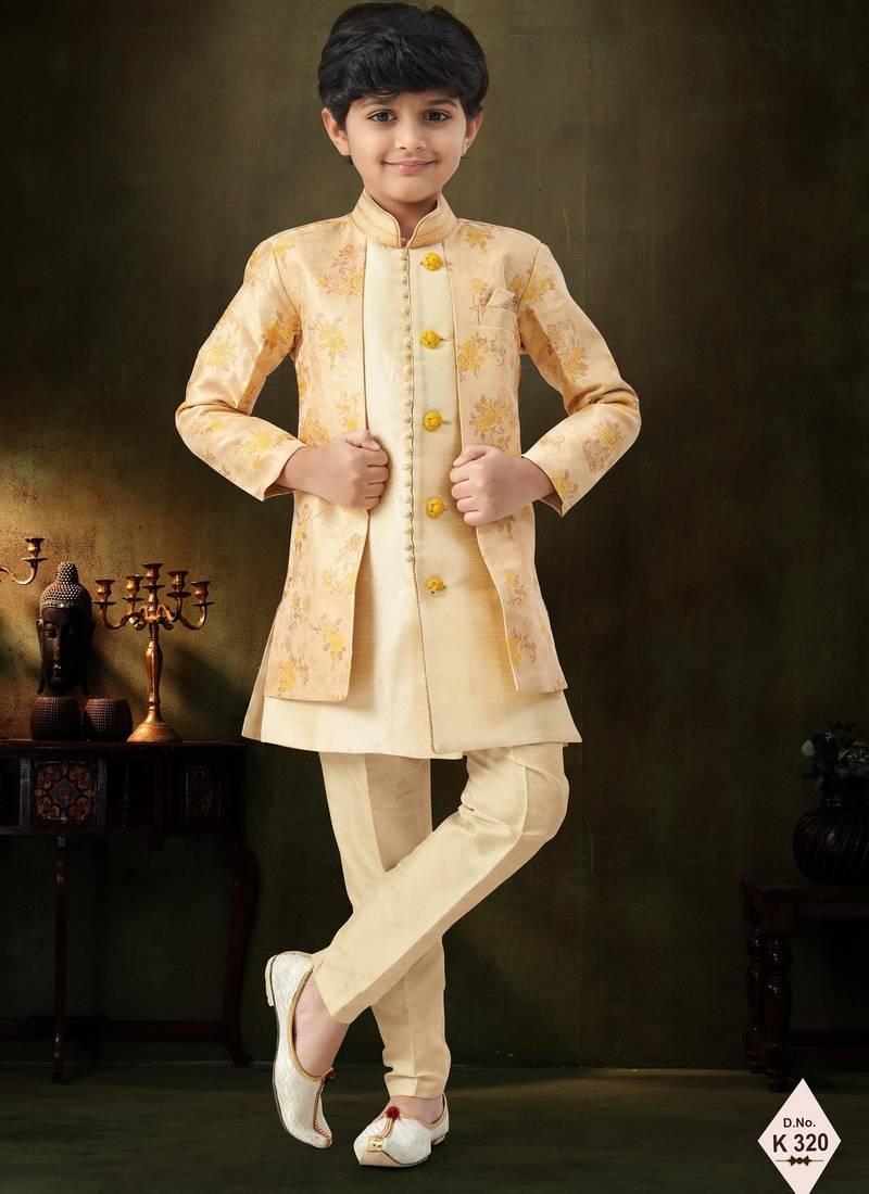 boys stylish indo western ethnic set thread work for festive